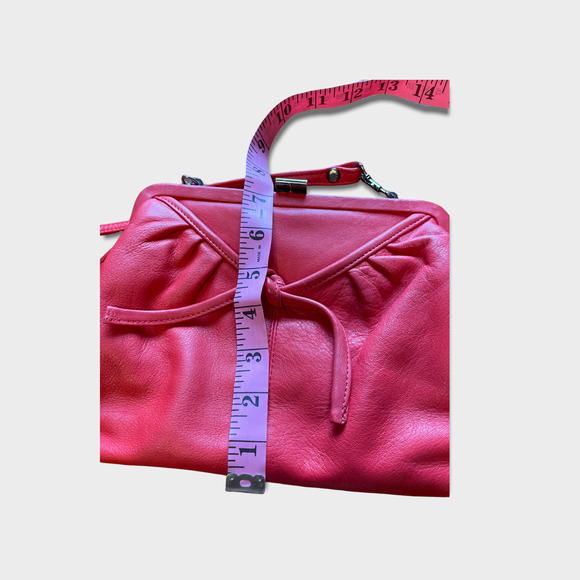 Cute Vintage Red Leather 80s crossbody clutch - Picture 7 of 7